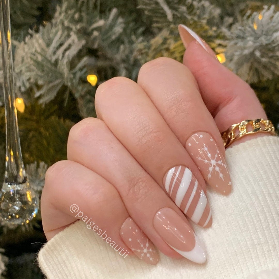 White Christmas Winter Press on Nails Etsy