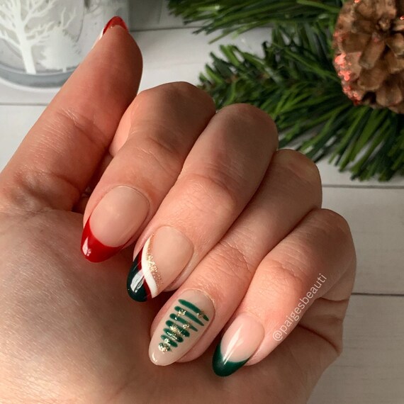 Christmas Press on Nails - Etsy