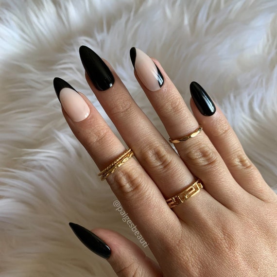Aetomce Black French Press on Nails Extra Long Fake Nails Coffin Ballerina  Super Long False Nails Cute Full Cover Acrylic Nails for Women and Girls  24Pcs - Walmart.com