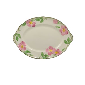 Franziskaner Desert Rose Ovale Platte Rosa Vintage Serviertablett 14&quot; X Fast 10&quot;