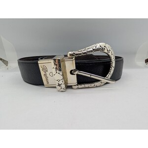 Brighton Belt Women's 38 Medium Leather Black Silver tone w/hearts 36” image 12