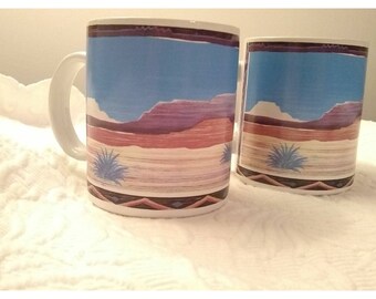 Set of 2 Otagiri Carlos Sanchez Design southwest style Mugs