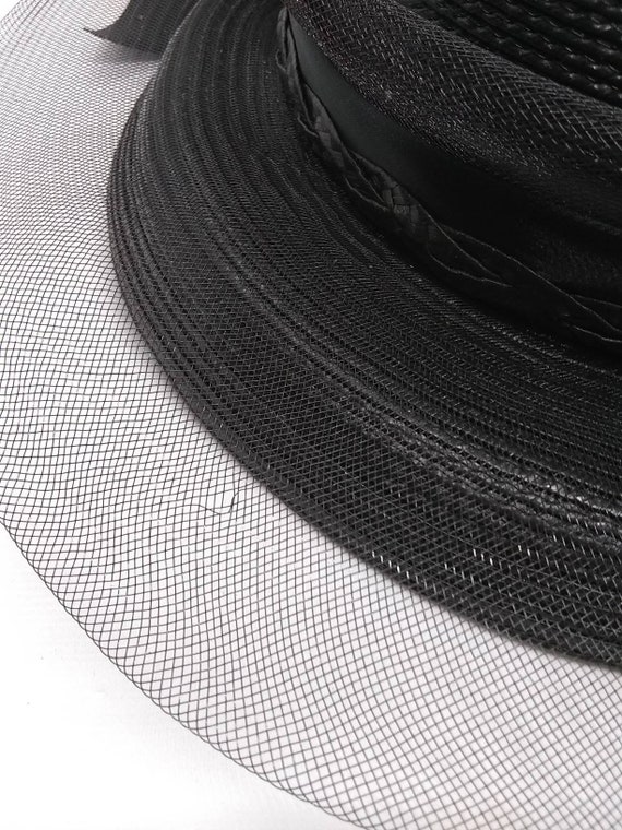 Vintage Deborah New York SJ Formal Black Hat With Bow - Etsy display picture 3