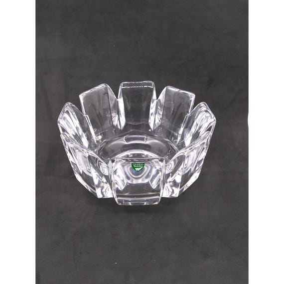 Vtg.ラージ オレフォス スウェーデン コロナ ヘビー クリスタル ガラス