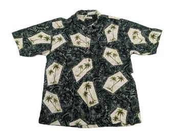 Vintage Tommy Bahama Shirt Men's Medium silk coconut tree Hawaiian
