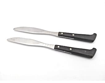 Cuchillo para carne West Bend de acero inoxidable de 2 piezas con mango de nogal, fabricado en EE. UU., 8.5" (21.5 cm).