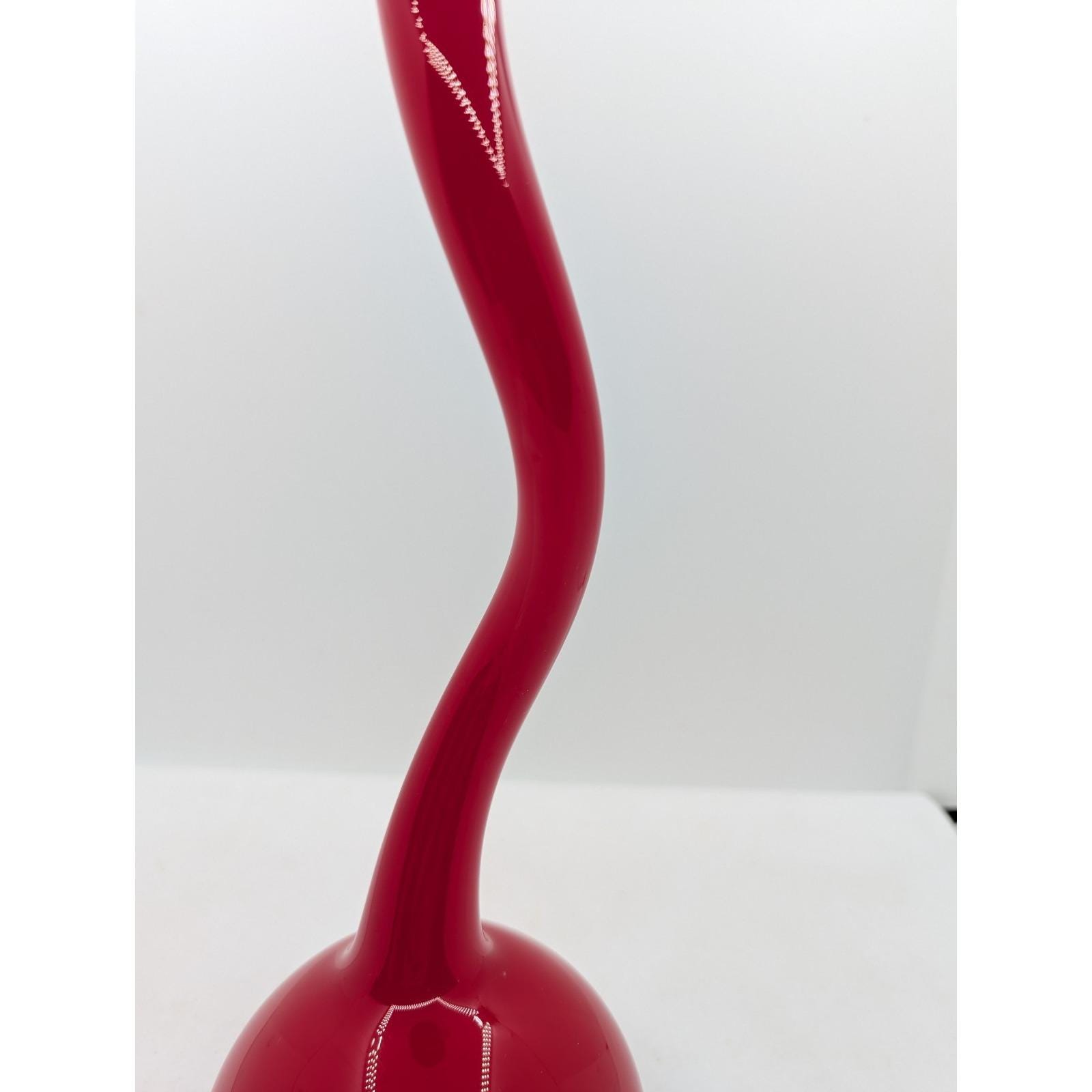 Unmarked Swung Vase Normann Copenhagen Corkscrew Denmark Red Cased
