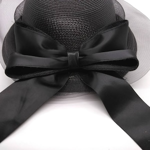 Vintage Deborah New York SJ formal black hat with bow