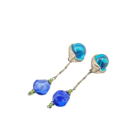 Vtg. Robert Rose Statement Earrings Dangle Pierce… - image 1