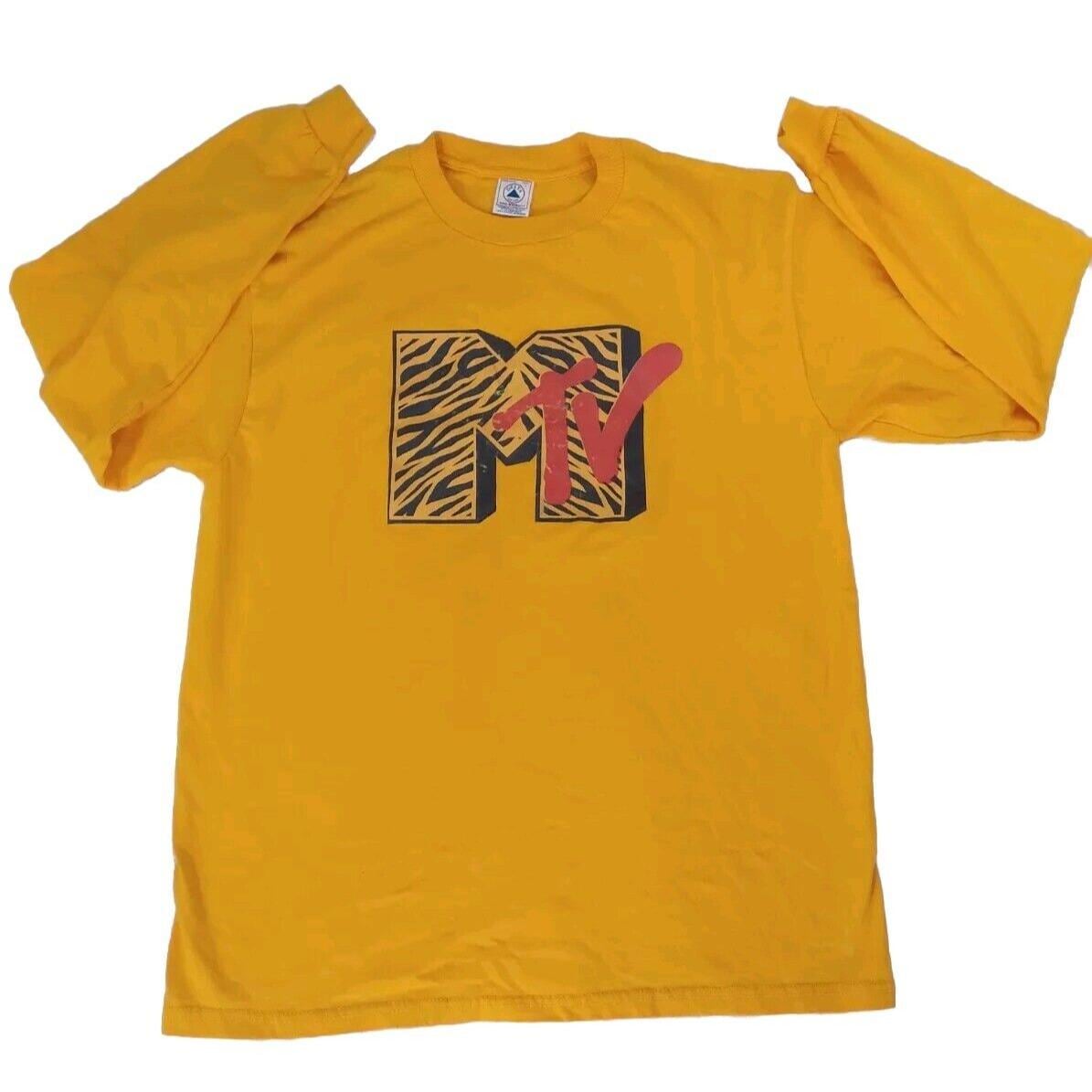 Vintage Delta Pro Weight MTV Logo Zebra Yellow to Orange Tone T