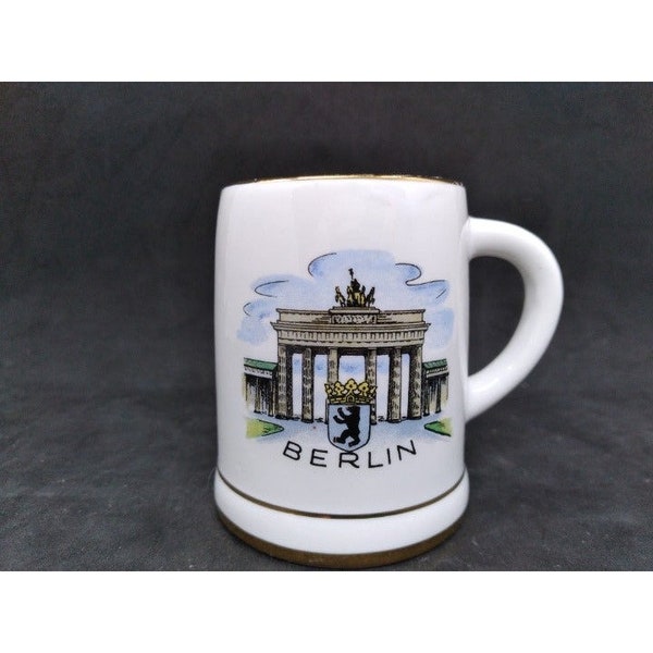 Porzellan Bavaria Germania occidentale Souvenir mini / tazza di Berlino in miniatura quasi 3 "