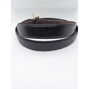 Brighton Belt Women's 38 Medium Leather Black Silver tone w/hearts 36” image 6