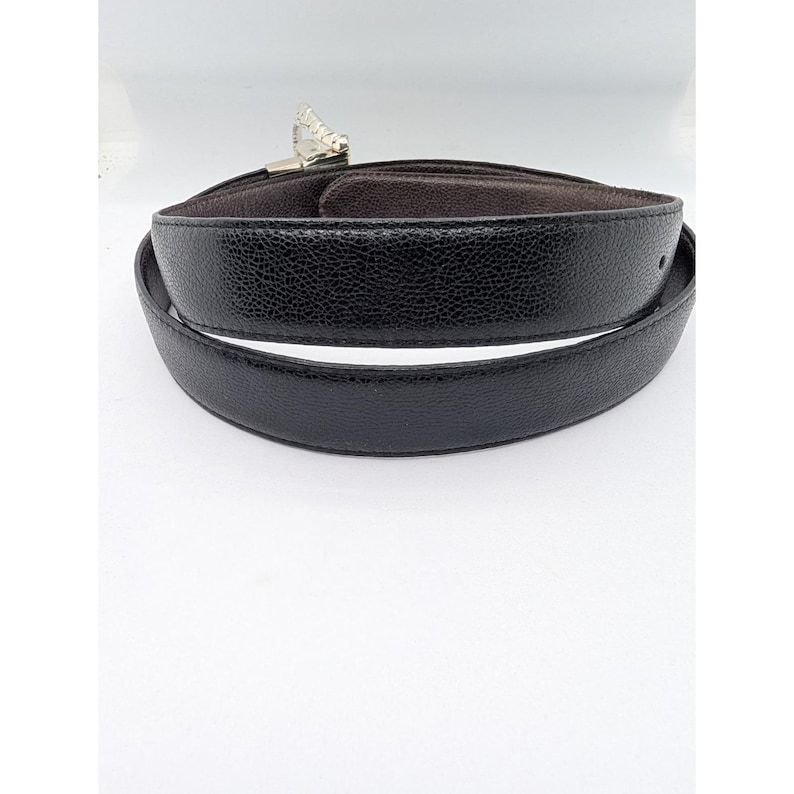 Brighton Belt Women's 38 Medium Leather Black Silver tone w/hearts 36” image 6