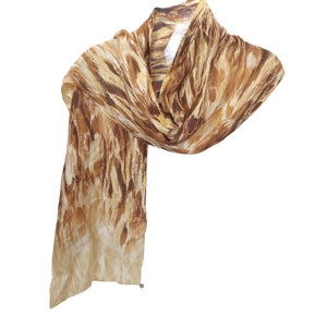 Echo silk Watercolor Animal print style Print Silk Rectangular Scarf 62&quot; x 14&quot;
