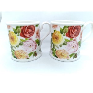 2er Set Rosenstrauß Tassen von Portmeirion HTF nicht mehr hergestellt