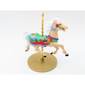 Vtg Christmas Carousel Horse Ginger 3&quot; 4th in a Series Hallmark