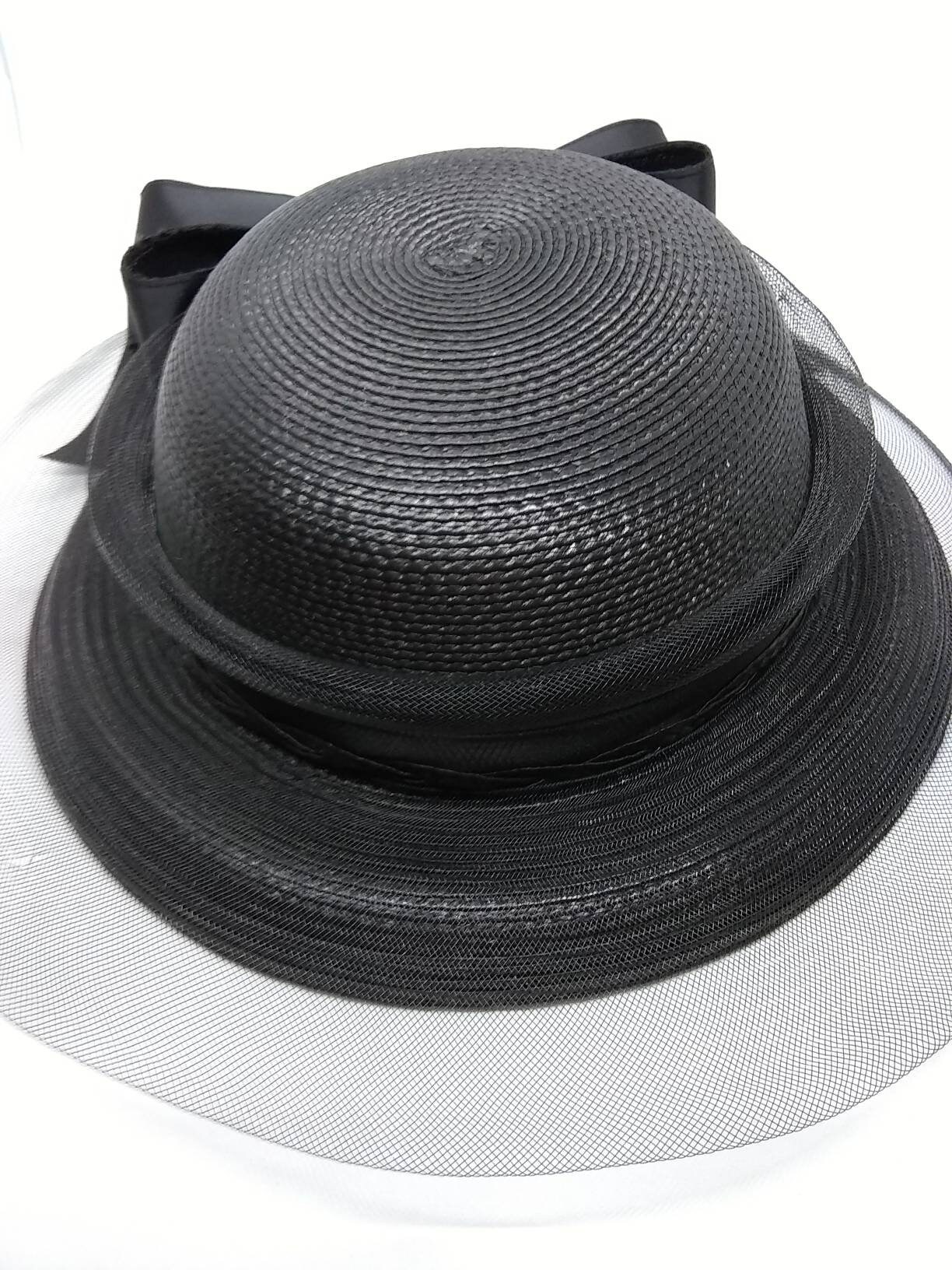 Vintage Deborah New York SJ Formal Black Hat With Bow - Etsy display picture 1