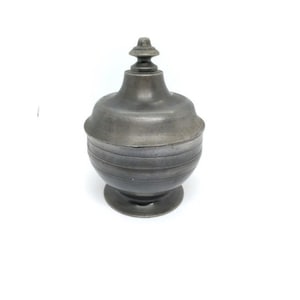 Vtg. Del Rei ARTES MG Sn X Mg John Somers style pewter lidded footed dish bowl