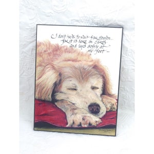 Hund Kunstdruck 11 &quot;x 14&quot; mit Nachricht von Künstler Lori Voskuil Dutter