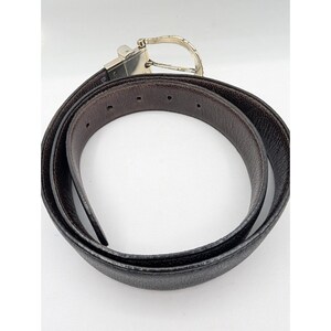 Brighton Belt Women's 38 Medium Leather Black Silver tone w/hearts 36” image 3