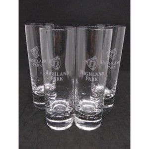 Vintage Highland Park Whisky Tall skinny glassware set of 4