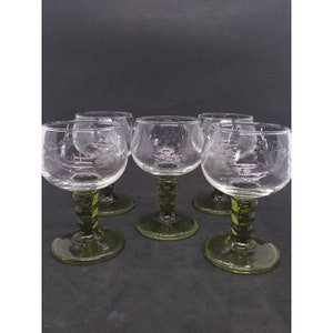 Vintage 70&#39;s unmarked Roemer MCM retro Etched Ribbed Beehive Glassware set of 5