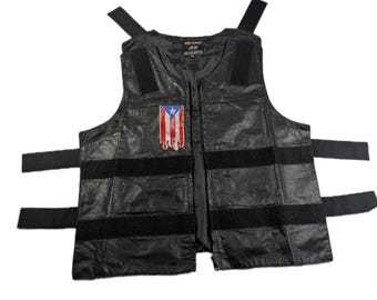 ARD Champs Leather Biker Vest Lace up Sides Size 6XL Adjustable - Etsy