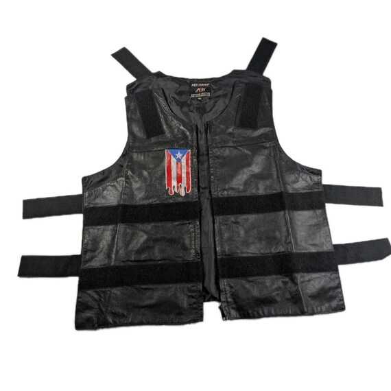 ARD Champs Leather Biker Vest Lace up Sides Size 6XL Adjustable - Etsy