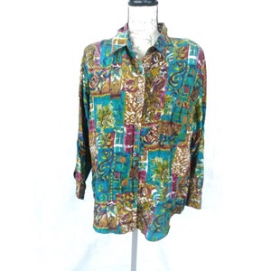 VTG Whistles Women's Silk Compagnie Internationale Large shirt 100% Silk READ