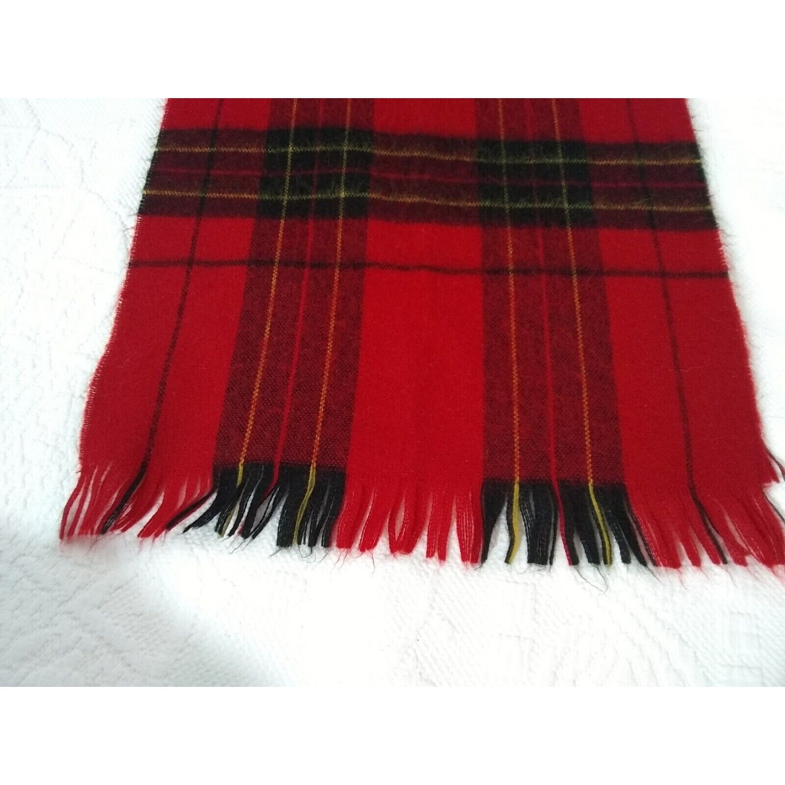 Vintage Courtelle Scarf Tartan 100% Acrylic Multicolor Made in