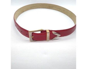 ‘Accessories by Pearl’ 1980s Vintage Red Leather Belt with Silver Buckle Vintage 80s Red Patent Leather Belt - Accessories by Pearl  main image 3