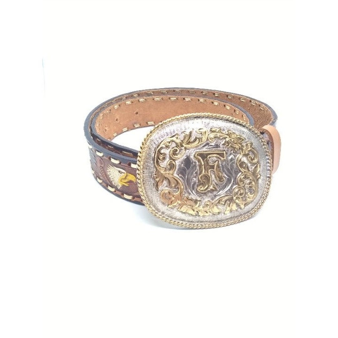 Cinto Imperial Hecho En Mexico Eagle Leather Belt W/ Monogram - Etsy