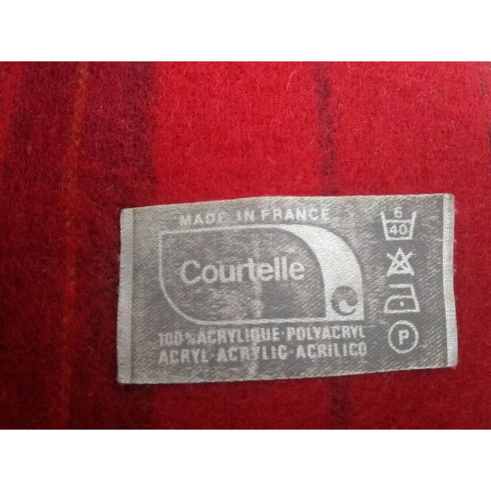 Vintage Courtelle Scarf Tartan 100% Acrylic Multicolor Made in
