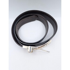 Brighton Belt Women's 38 Medium Leather Black Silver tone w/hearts 36” image 4