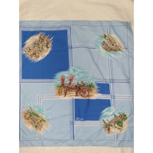 Vintage made in Italy Sicily Souvenir Scarf