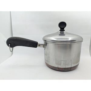 Revere Ware 1 1/2 Quart Saucepan Pot &Farberware Lid Vintage Copper Bottom Sauce
