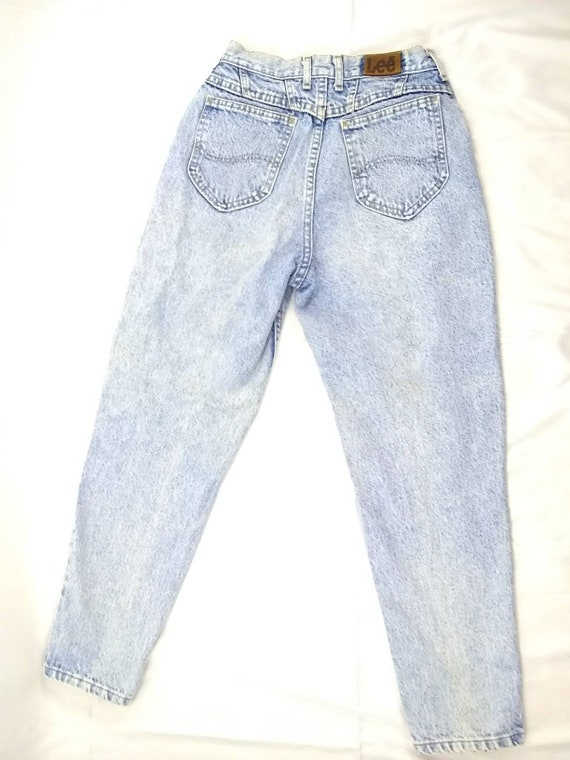 Vintage 80s Lee acid washed Jeans Petite size 6 2… - image 2