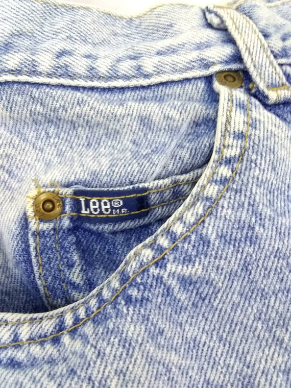 Vintage 80s Lee acid washed Jeans Petite size 6 2… - image 3