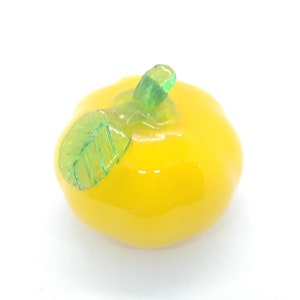 Verre d&#39;art citrouille jaune courge automne fruit verrerie aux couleurs vives 3,5 pouces