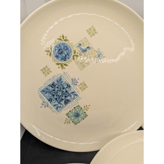 Taylor Smith Taylor Set 5 Dinner Plates Fabrique Ever Yours Blue