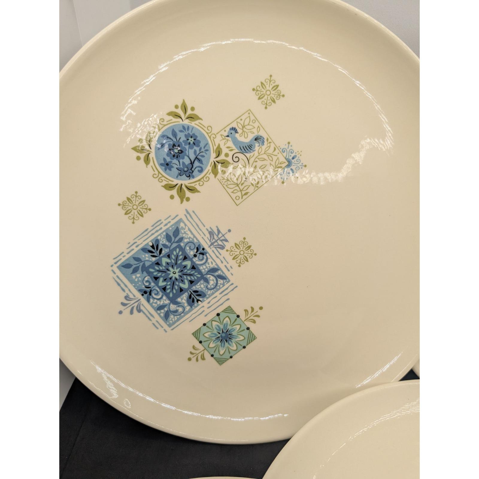 Taylor Smith Taylor Set 5 Dinner Plates Fabrique Ever Yours Blue