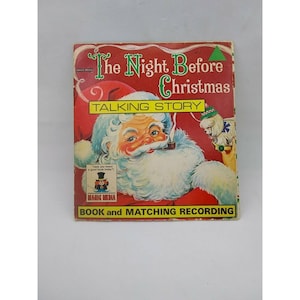 Vtg 1976 The Night Before Christmas Book And 33.5 Record Magic Media Childrens