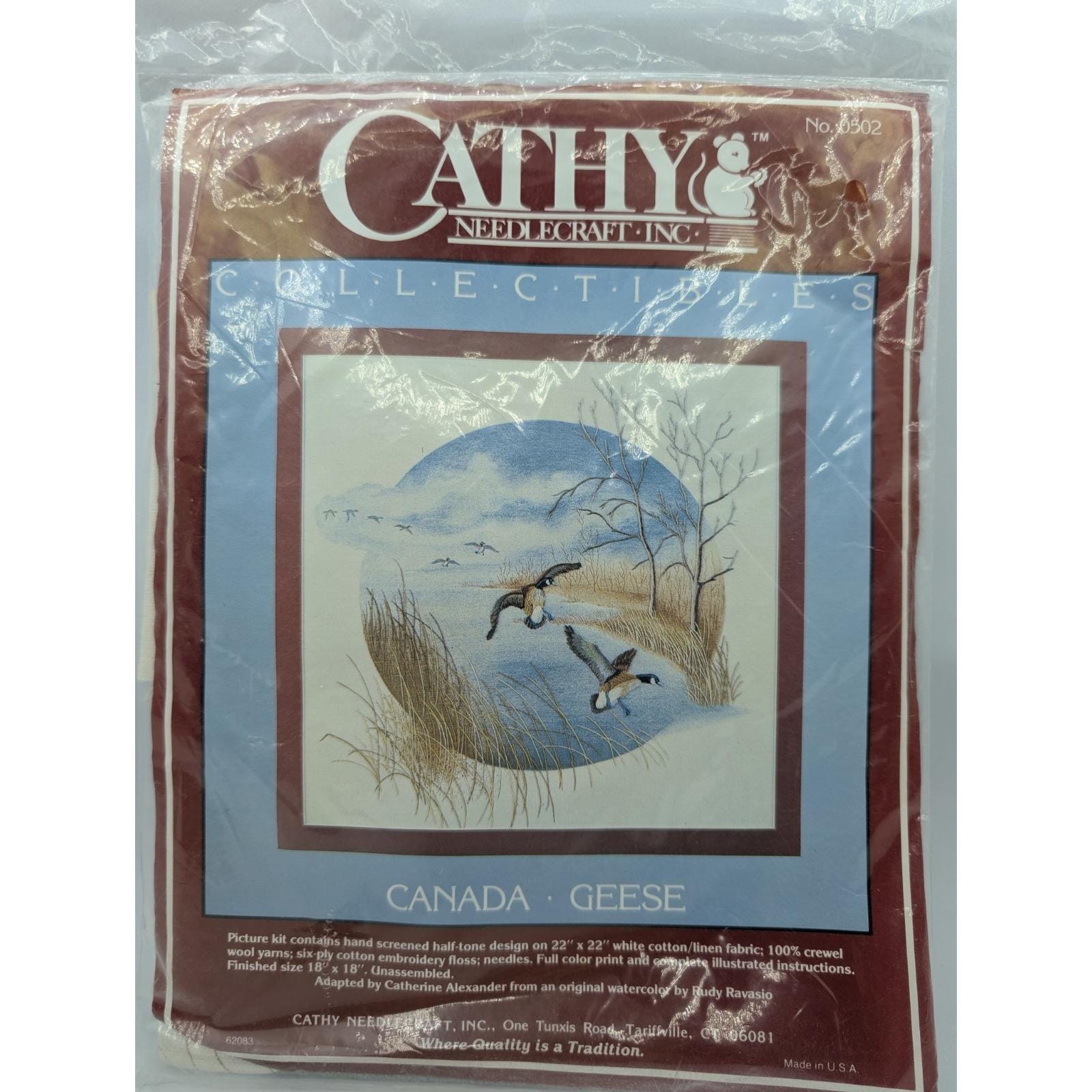Kit De Broderie Vintage Cathy Needlecraft – April Showers, Motif Lapin
