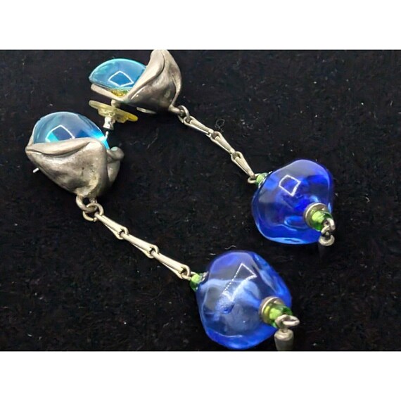 Vtg. Robert Rose Statement Earrings Dangle Pierce… - image 5