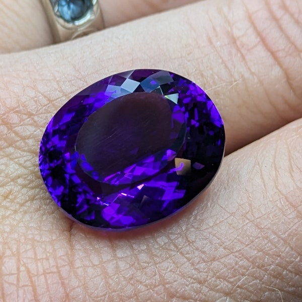 26.66 ct. Rare Certified "Deep Russian" Vivid Purple Amethyst. A Collector's Gemstone!