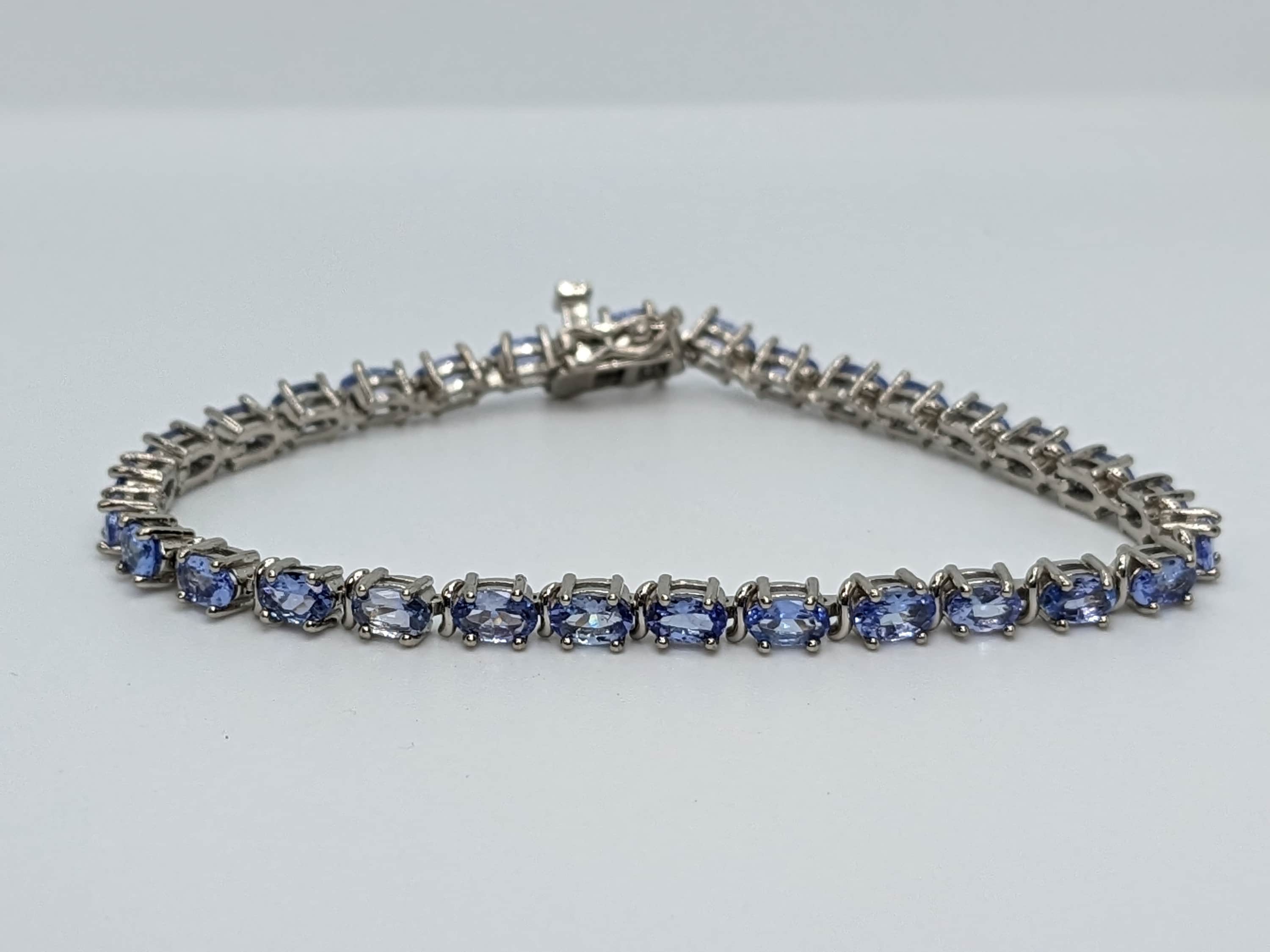 silver925  タンザナイト ブレスレット 7インチ スターリングシルバーとトップブルーバイオレットタンザナイト