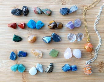 Mystery Mini Crystal Necklace, Necklace Lucky Dip, Wire Wrapped (handmade), One Necklace, Dainty Jewellery