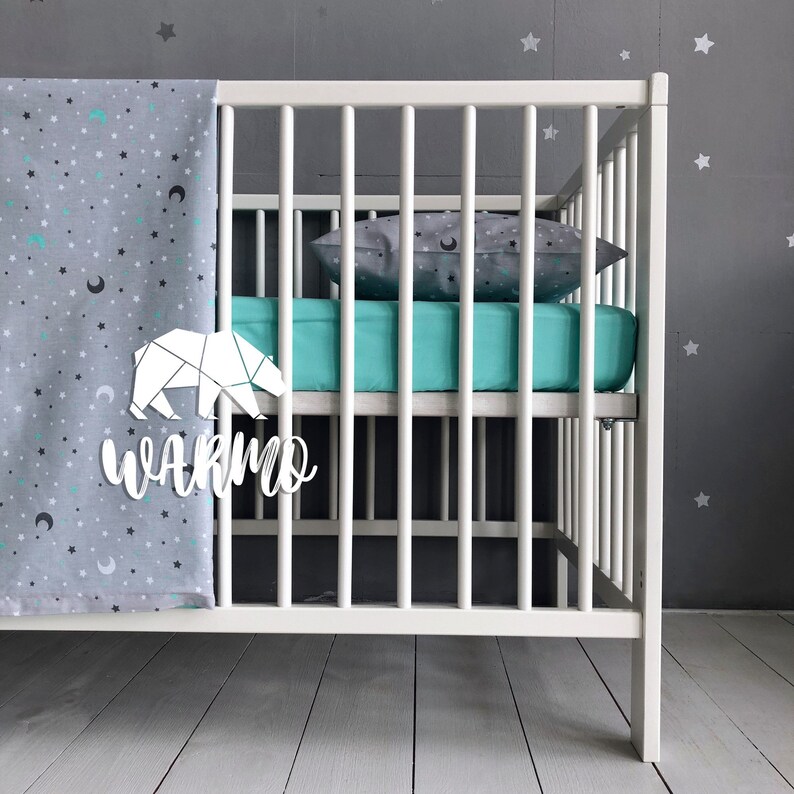 Sky Srars Grey Nursery Bedding Set Grey Blue Crib Bedding Etsy