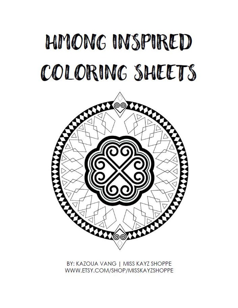 Hmong Patterns Coloring Hmong Inspired Coloring Sheets (20 Coloring Pages) - Etsy