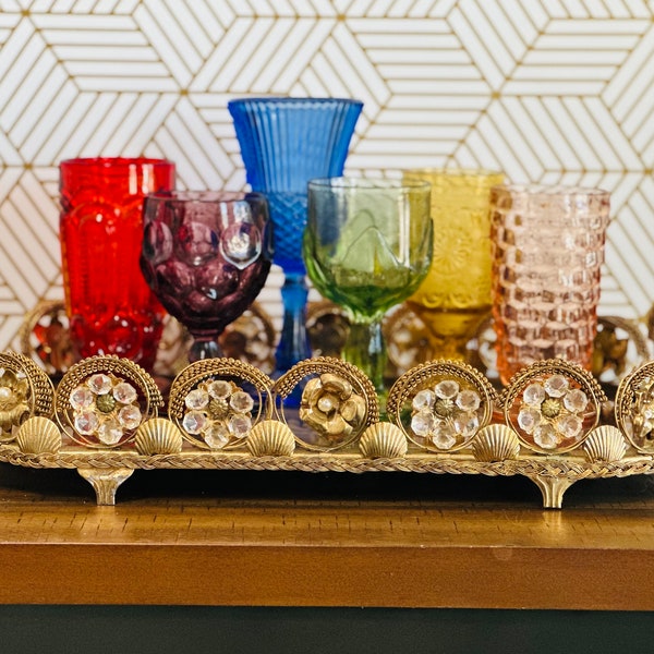 6 gobelets multicolores vintage dépareillés verres mélangés mcm gobelets à eau boho verres à vin verres de mariage verres arc-en-ciel verrerie bohème